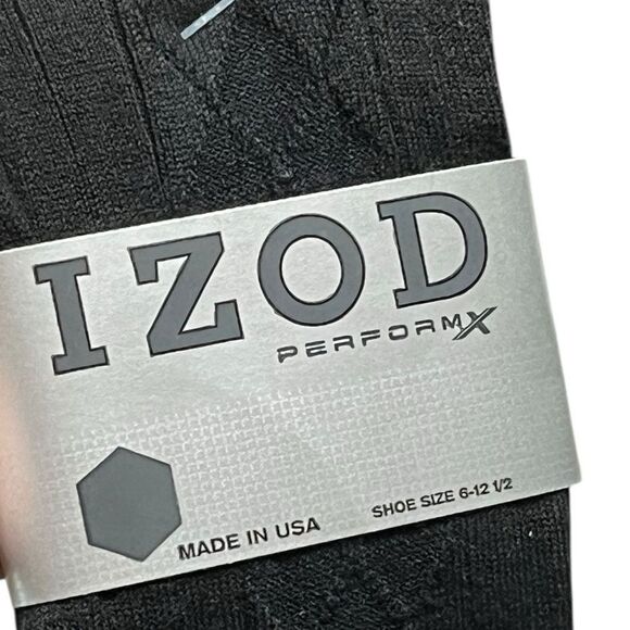 IZOD Men’s Black Socks, 2 Packs, Size L, Made In USA, NWT - Picture 4 of 6